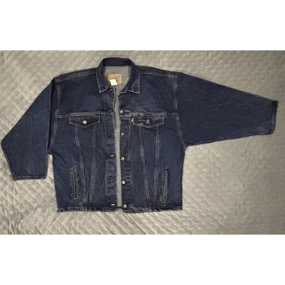 Levi’s Trucker Jacket Sz LARGE Denim Blue Jean Button Up Vintage 77934-8206 - Picture 11 of 16